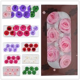 5cm Preserved Dried Flowers for Jewellery Eternal Life Flower Material Christmas Valentine'Day Gift Box Immortal Rose Flower275d