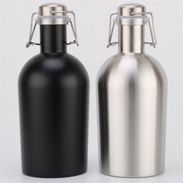 Hip Flasks Creative 64oz BPA 304 Stainless Steel Whisky Flagon Portable Alcohol Wine Bottle Flask Drinkware235P