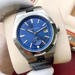 Montre de Luxe 2813 Herrenuhr mit automatischem Uhrwerk, blaues Zifferblatt, Edelstahluhren, Lujo Para Homme, Lederarmband, mechanisch, Watc337g