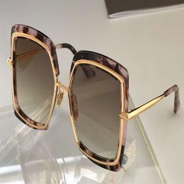 Square Sunglasses 503 Tortoise Gold Brown Shaded Ladies Fashion Sunglasses Shades Gafas de sol with box268Q