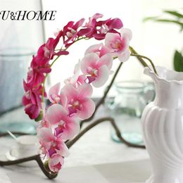 Cheap artificial phalaenopsis latex orchid flowers real touch for home wedding mariage decoration fake flores accessories bulk297M