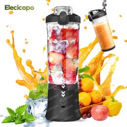 Fruit Vegetable Tools Portable Electric Juicer Fruit Mixers 600ML Blender with 4000mAh USB Rechargeable Smoothie Mini Blender Multifunction Machine 231208