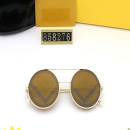 Classic Round Sunglasses Brand Design UV400 Eyewear Metal Gold Frame Sun Glasses Men Women Mirror 858276 Sunglasses Polaroid glass201v