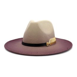 Wide Brim Hats 2022 Bronze Medal Ladies Men's Wool Retro Trilby Felt Fedora Hat Gentleman Elegant Winter Autumn Jazz172g