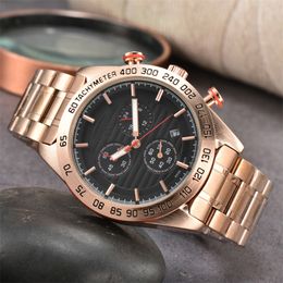 Mens Designer Brand Watch Sports Casual Men Clock All Functional Work Stainless Steel Silvery Rose Gold Watches