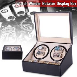 Watch Winder Rotator PU Leather Storage Case 4 6 Display Box Organizer 10 Slots Simple Structure Silent Operation192H