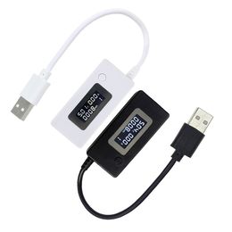 Black White tail ammeter LCD display Mini USB Voltage Current capacity Monitor tester meter Detector Mobile power tester