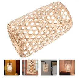 Pendant Lamps Shade Lamp Light Rattan Wicker Shades Woven Ceiling Cover Chandelier Lampshade Wall Drum Table Hanging Sconce Bulb251f