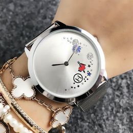 Fashion Top Brand wrist watch for women Men flower style Steel metal band quartz watches TOM27256T