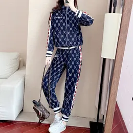 G262 Designer pantsuits Two Piece Sets Women Tracksuit Long Sleeve Zipper Sweater Skinny Pants Suit Solid Casual Knitted Sweatshirt Set