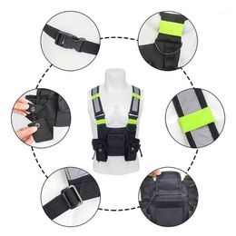 Backpack Reflective Men Women Fashion Nylon Chest Rig Bag Black Vest Hip Hop Streetwear Waist Pack Functional Tactical Vests 4 Col2902