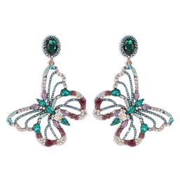 Luxury Chandelier Earrings Designer Jewelry Butterfly Hollow Rhinestone Dangle Earrings For Women Party Wedding Gift5896452