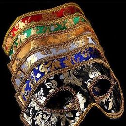 20PCS Half Face Mask Halloween Masquerade mask male Venice Italy flathead lace bright cloth masks291p