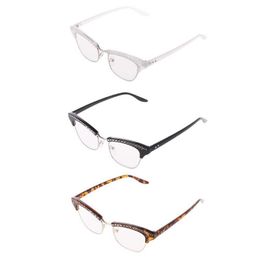 Sunglasses Fashion Women Cat Eye Reading Glasses Crystal Rhinestone Decoration Presbyopic Eyewear Eyeglasses 1 0 To 3 5306m