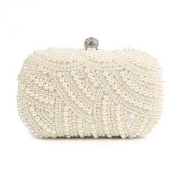 Pearl Clutch Bags Women Purse Ladies white Hand Bags Evening Bags for Party Wedding black Shoulder Bag Bolsa Feminina 211021242p