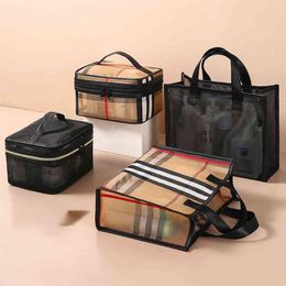 HBP Cosmetic Bags Cases Fashionable Nylon Women's Cosmetics Set Bag Black Portable Travel Makeup Tote handBag Travel Organize2885