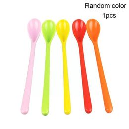 Spoons Long Handle Colour Plastic Coffee Spoon Melamine Stirring Soup Tea Melami Tableware233k