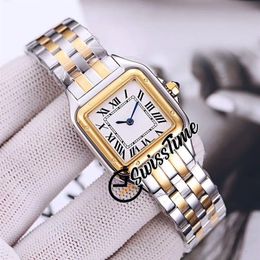 22mm W2PN0006 Swiss Quartz Womens Watch Small Panthere de White Dial Tow Tone 18K Gold Steel Bracelet Fashion Ladies Watches Swiss2615