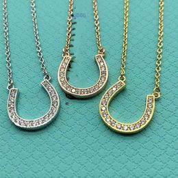 Pendant Necklaces Necklace t Home Ta Classic S925 with Diamond Crystal Minimalist Inset Style Collarbone Chain Valentines Day Gift Box