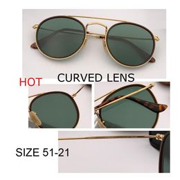 top factory New fashion Sunglass Men Women Retro round circle curved lens sunglass Brand Design uv400 51mm Sun Glasses Female249y