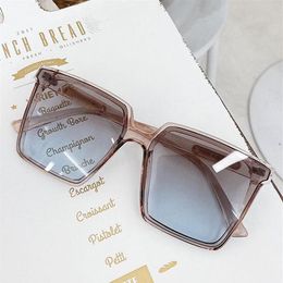 Sunglasses Vintage Big Frame Square Woman Retro Brand Design Fashion Black Mirror Oversized Gradient Sun Glasses For FemaleSunglas308K