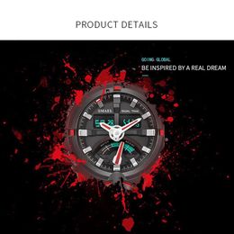 SMAEL Electronics Watch Smael Brand Men's Digital Sport Watches Male Clock Dual Display Waterproof Dive White Relogio 1637208m