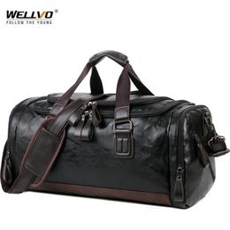 Duffel Bags Men Quality Leather Travel Carry On Luggage Bag Handbag Casual Travelling Tote Large Weekend XA631ZC291w