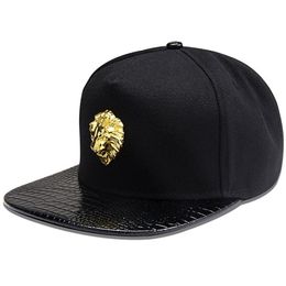 Men Women Rivet Lion Head Skull SunShade Baseball Cap Summer Sport Sunscreen Hip Hop Punk Adjustable Cotton Flat Hats P53 220527187w