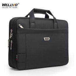 Briefcases Men Casual Briefcase Male Waterproof Oxford Laptop Bags Business Travel Handbag Documents Storage Bag Solid Shoulder XA328j