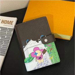 Luxury Bags Sunflower Women men Money Clips Wallets Panda Cheque Vivi Notebook Diary Graffiti Brown Letter Scrapbook Notepad UNISEX Card Holders Notebooks L254510