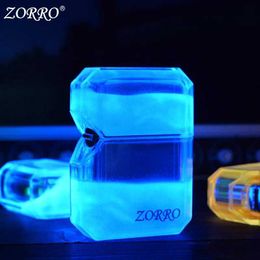 Zorro Windproof Kerosene Lighter Cool Luminous Quicksand Boyfriend Gift Personality Creative Wholesale Smoking Accessories