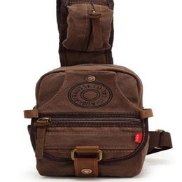 Waist Bags Canvas chest pack of men fashion bag tide shoulder satchel High quality leather durable Retro A603264s