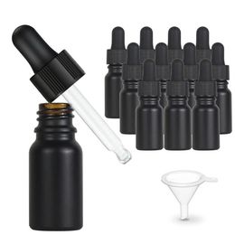 Storage Bottles & Jars 12pcs Black Coated Dropper Bottle Essential Oil Glass Liquid 10ml Drop For Massage Pipette Refillable253K