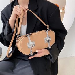 Evening Bags 2021 Trend Sports Creative Skateboard Bag Women Shoulder PU Leather Crossbody Female Design Handbag And Purse Clutch3332