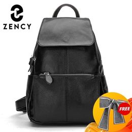 Zency Fashion Soft Genuine Leather Large Women Backpack High Quality A Ladies Daily Casual Travel Bag Knapsack Schoolbag Book 2112044