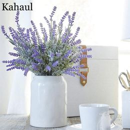 artificial plastic lavender flowers bouquet provence decoration fake plant silk flower for wedding home table Centrepieces decor2725