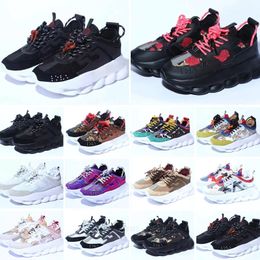 Luxury Designer Casual Shoes Top Quality Chain Reaction Wild Jewels Chain Link Trainer Running Shoes Sneakers 36-47 2024