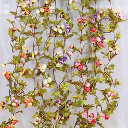 2 2m Artificial Flower Vine Fake Silk Rose Ivy Flower for Wedding Decoration Artificial Vines Hanging Garland Home Decor335B