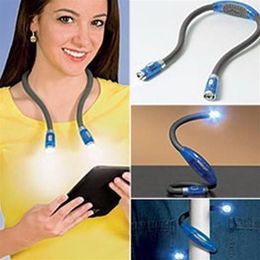 Book Lights Flexible Hands LED Neck Light Reading Lamp Night Camping MAL999288s