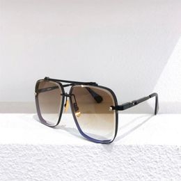 Square Sunglasses Black Iron Frame Brown Gradient Lens Sonnenbrille Sun Glasses for men occhiali da sole uv400 protection with box316n