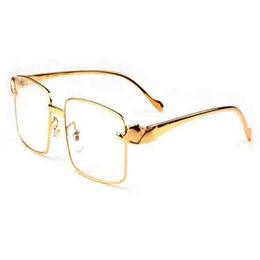 fashion sunglasses for mens rimless buffalo horn glasses gold silver mental leopard frame high quality sunglasses lunettes gafas d279R