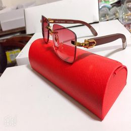 france fashion attitude sunglasses for men gold Metal wood bamboo frame buffalo horn glasses women clear pink brown lenses with bo253d