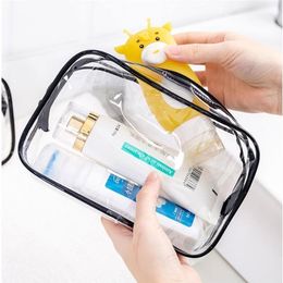 1PCS Transparent Makeup Bag Women Cosmetic PVC Travel Organiser Clear Beauty Case Toiletry Wash Waterproof Storage 220218275m