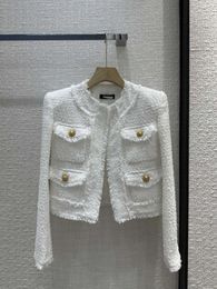Milan Runway Jackets 2024 New Spring O Neck Long Sleeve Brand Same Style Coats Women's Designer Tops 1210-4