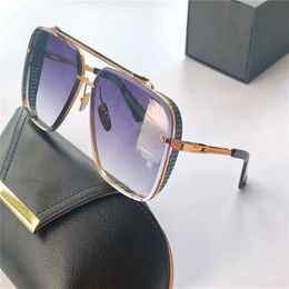 New sunglasses men design metal retro glasses limited edition Fashion style square frameless UV 400 lenses236T