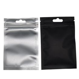 8 5 13cm Black Matte Aluminium Foil Zip Lock Packing Bag 100Pcs Lot Resealable Mylar Zipper Pack Pouch Self Sealing Storage Package180o