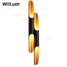 Modern Coltrane Wall Sconce Lamp Simple Fashion Aluminium Pipe Minimalism Single Twins Tube el Bedroom Lounge Loft Cafe Bar Ligh254k