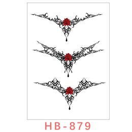 Women's tattoo stickers, waterproof, scar covering, sexy colored temporary flower belly waist stickers