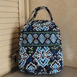 NEW With Tags Cotton Flower Pattern LUNCH BUNCH BAG Tote Sack Box276L