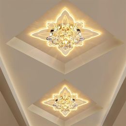 Modern LED Crystal Butterfly Ceiling Lights Living Room Spotlight Corridor Aisle Ceiling Lamp Creative Porch Entrance Lighting289O